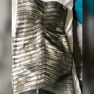 BCBGMaxAzria Gunmetal bandage party dress